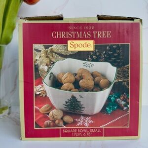 Retired Spode “Christmas Tree” Square Bowl - NEW IN BOX